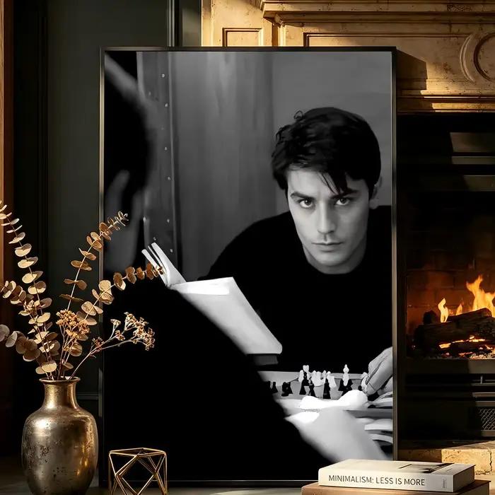 Affiche de l'acteur français A-Alain Delon, autocollants muraux auto-adhésifs HD pour chambre à couc