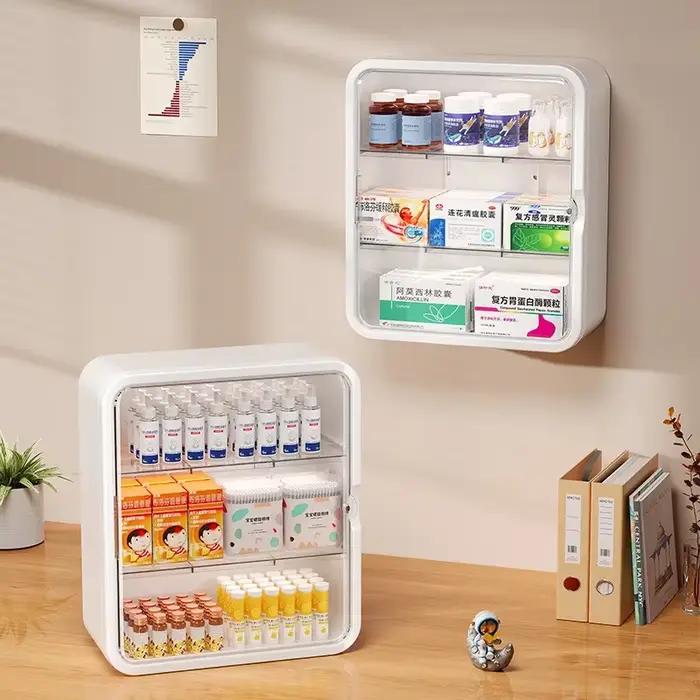 Tenture murale sans poinçonnage, installation familiale, armoire médicale sur pied, support de range