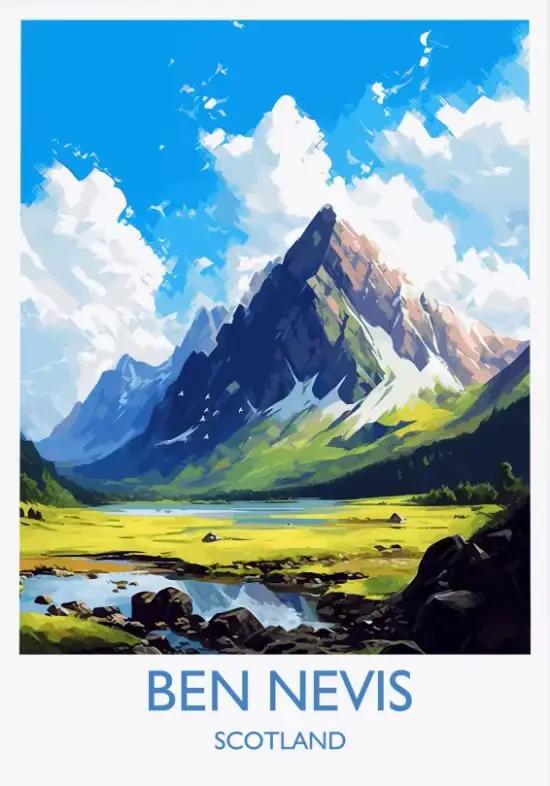 Affiche de voyage des Highlands d'Écosse, St Andrews, Edimbourg, Glencoe, paysage écossais, décorati
