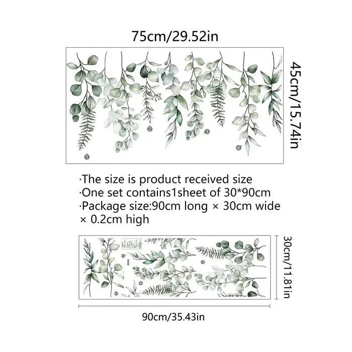 Autocollants muraux décoratifs sur le thème des plantes, fleurs, verre, fenêtre, salon