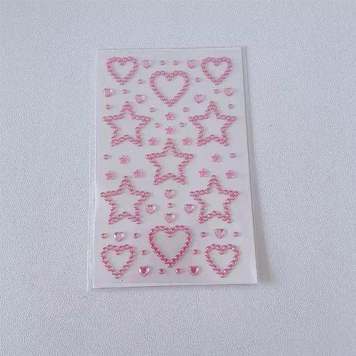 Autocollants 3D en cristal acrylique, étoile, cœur, décoration pour enfants, bijoux auto-adhésifs, a
