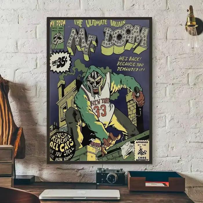 Couverture de bande dessinée MF DOOM, affiche Cool, café, Bar, décor de salon, autocollant d'art mur