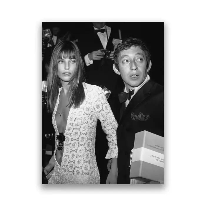 Jane Birkin – affiche de photographie noir et blanc, peinture sur toile de Serge Gainsbourg, images