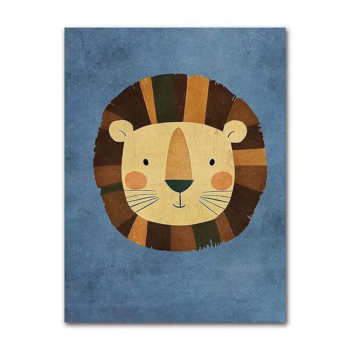 Affiches d'animaux drôles imprimées, toile d'art murale neutre, images de pépinière pour bébé, décor