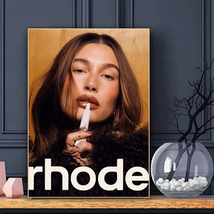 Belle affiche de la mannequin H-Hailey Bieber, impression d'art mural esthétique moderne, affiche mi