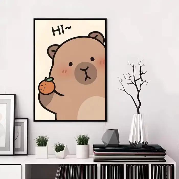 Capybara – affiche d'animal mignon, autocollant Mural décoratif moderne pour salon, affiche de décor