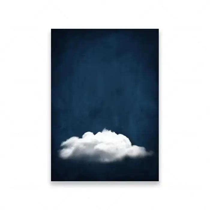 Indigo nuage impression fond abstrait mur Art toile peinture nordique minimaliste toile affiche pour
