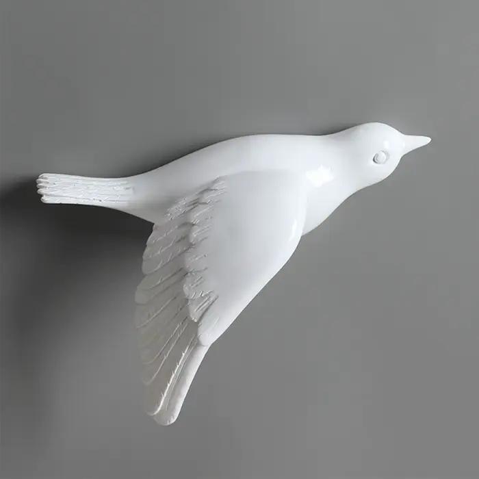 Autocollants muraux créatifs d'oiseaux en résine 3d, pour salon, Figurine d'oiseaux mignons, décorat