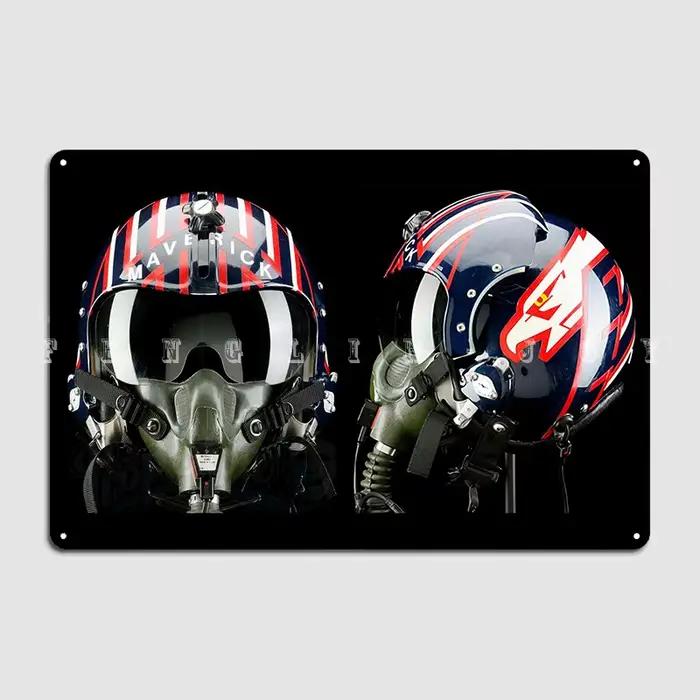 Top Gun Maverick – affiche de casque, Plaque métallique, cinéma, cuisine, Design mural, peinture, dé