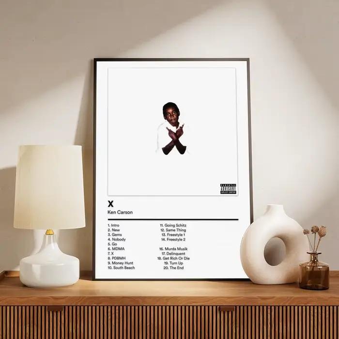 Peinture Calligraphique Moderne du Célèbre Chanteur K-Ken Carson – Affiche sur Toile, Décoration Mur