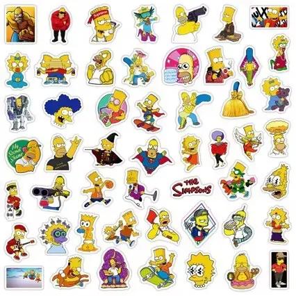50 autocollants de dessin animé The Simpsons Hommor, imperméables, créatifs, pour bagages, téléphone
