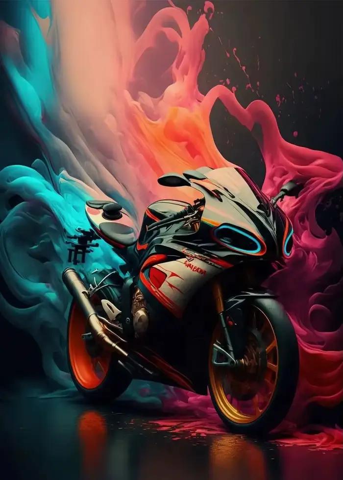 Affiches de motocycliste modernes, Punk Girl, course de moto, peinture sur toile imprimée, images d'