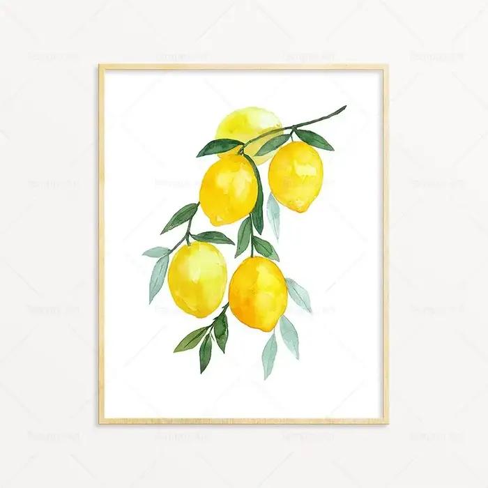 Affiche de fruits aquarelle avocat citron pastèque pêche papaye mur Art toile peinture impressions n