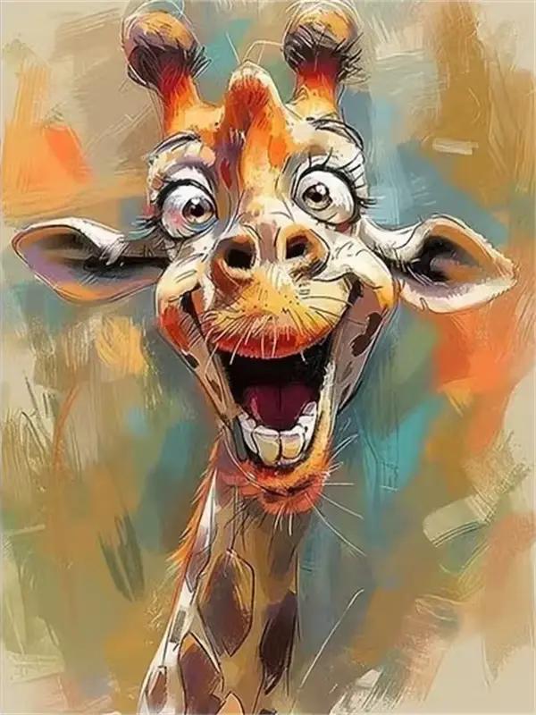 HUACAN Peinture par numéros d'éléphant, animaux de la forêt, peinture colorée sur toile, kits d'art
