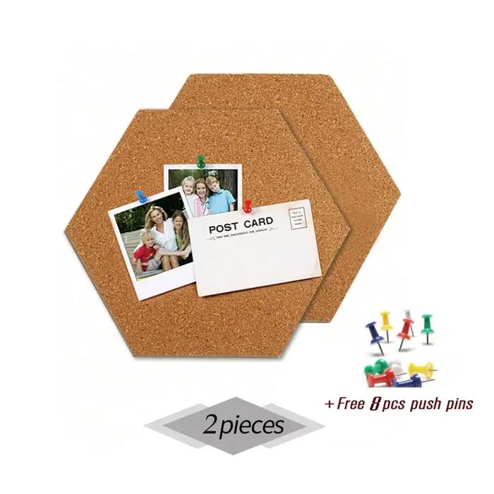 Autocollants en liège hexagonaux équilatéraux innovants, bricolage, carte postale décorative murale,