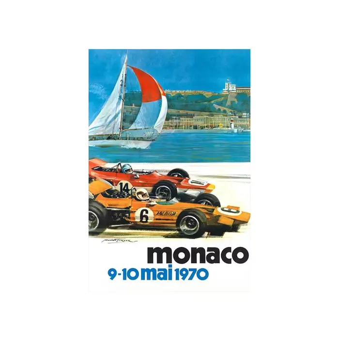 Affiche de couverture de Magazine de l'équipe Le Mans Grand Prix et impression, peinture sur toile V