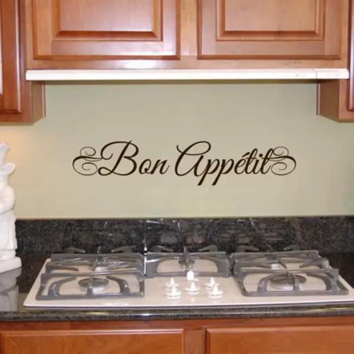 BON APPETIT – autocollant mural français, autocollant élégant, décor de cuisine