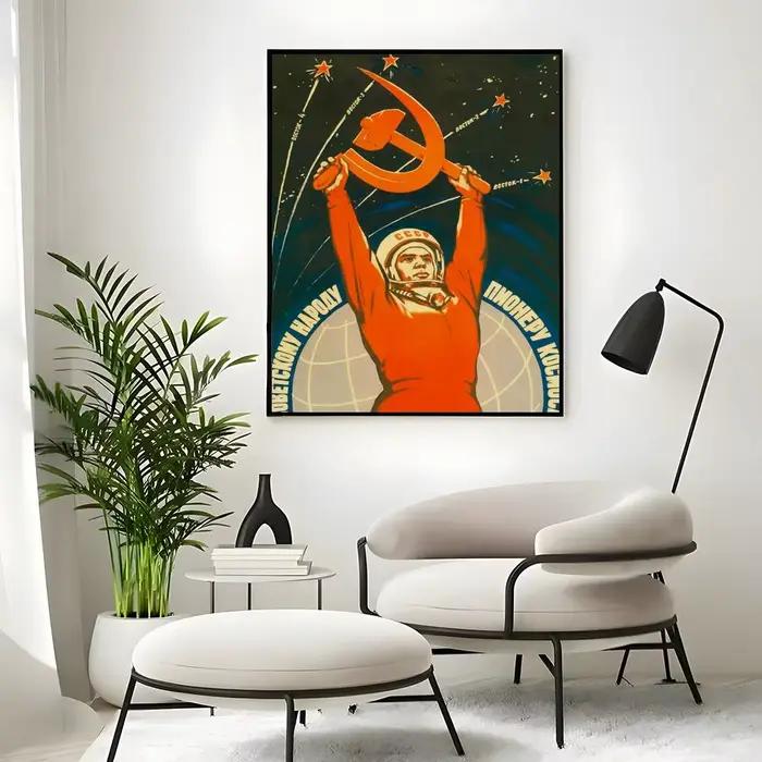 Affiches et impressions d'art mural classiques de style Staline, idéales pour les salons, les chambr