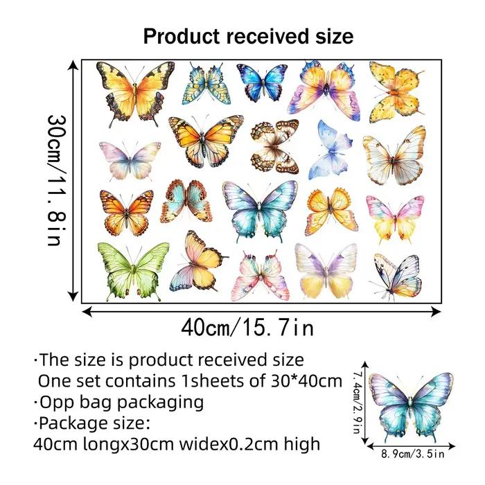 Autocollants de fenêtre Papillon Printanier - Décorations colorées double face amovibles et réutilis