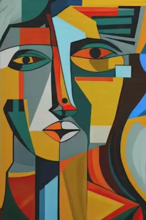 Peinture sur toile de cubisme abstraite, tête de personnage de Style Picasso, affiches d'art minimal
