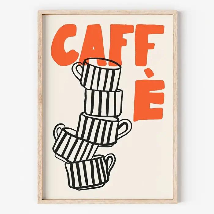 Toile imprimée de café italien rétro, 1 pièce, Art mural de cuisine, affiche d'espresso sans cadre,