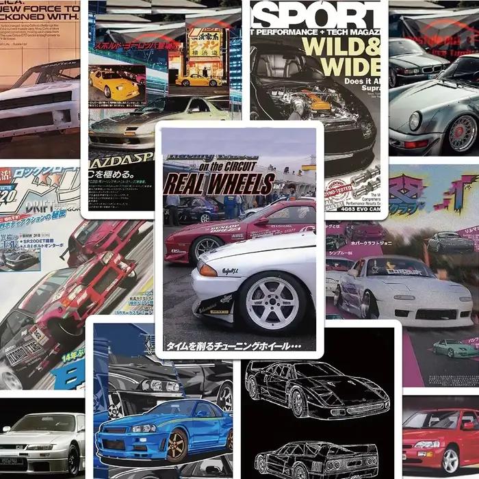10/30/50pcs Rétro JDM Rénovation Voiture De Course Affiche Autocollants Cool Graffiti Autocollant BR