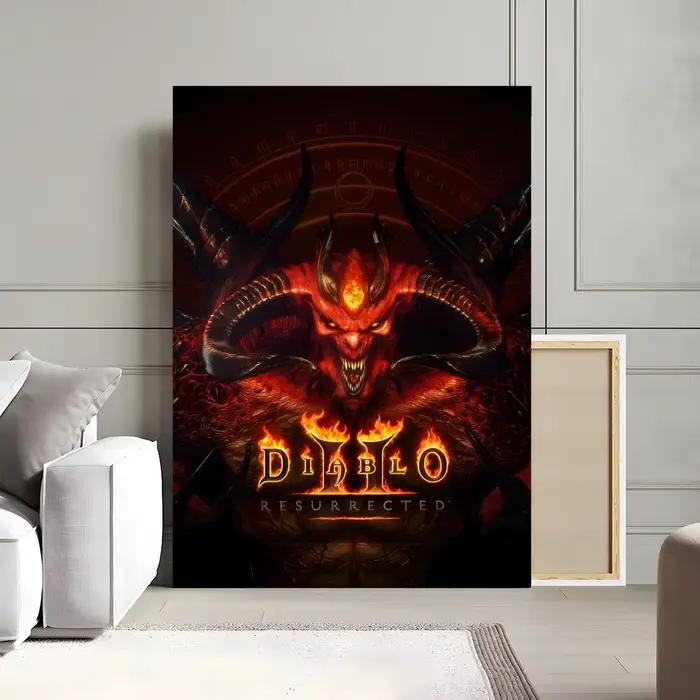 Affiche sur toile de calligraphie de jeu RPG D-Diablo 4, peinture: sans plis, imperméable, Durable,