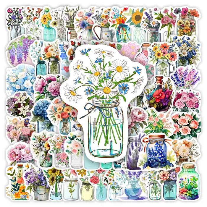 Autocollant de fleur esthétique, Clip Art, jouets DIY, cadeau pour journaux indésirables, ordinateur