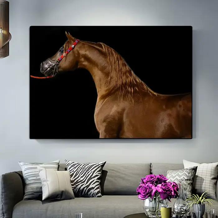 Belle peinture sur toile de cheval arabe, art mural, affiches et impressions d'animaux, salon, décor