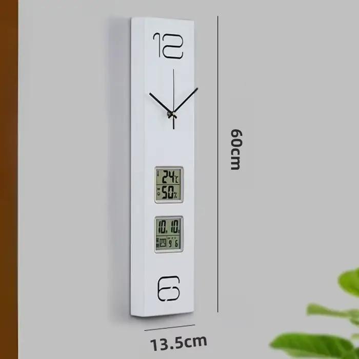Grande horloge murale Design moderne bois horloge silencieuse ornements pour la décoration intérieur