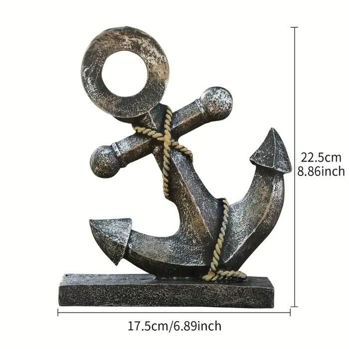 Décoration d'ancre pour la Navigation, Sculpture d'ancre de bateau, artisanat en résine rétro créati