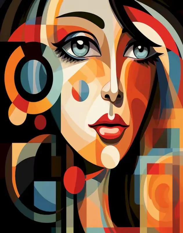Peinture par numéros sans cadre, portrait de femme en géométrie abstraite, images modernes, dessin à