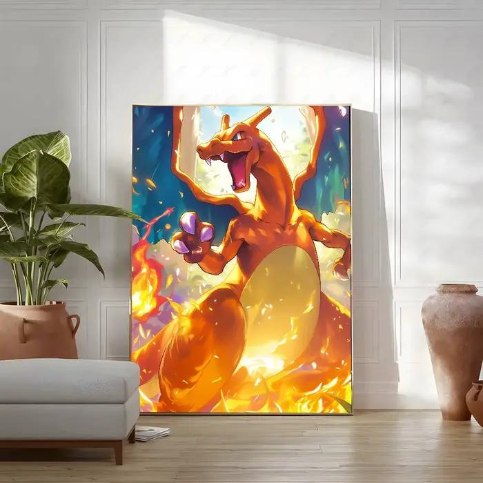 Affiche d'anime Pokemon Flareon, toile HD, impression imperméable, peinture murale, décoration pour