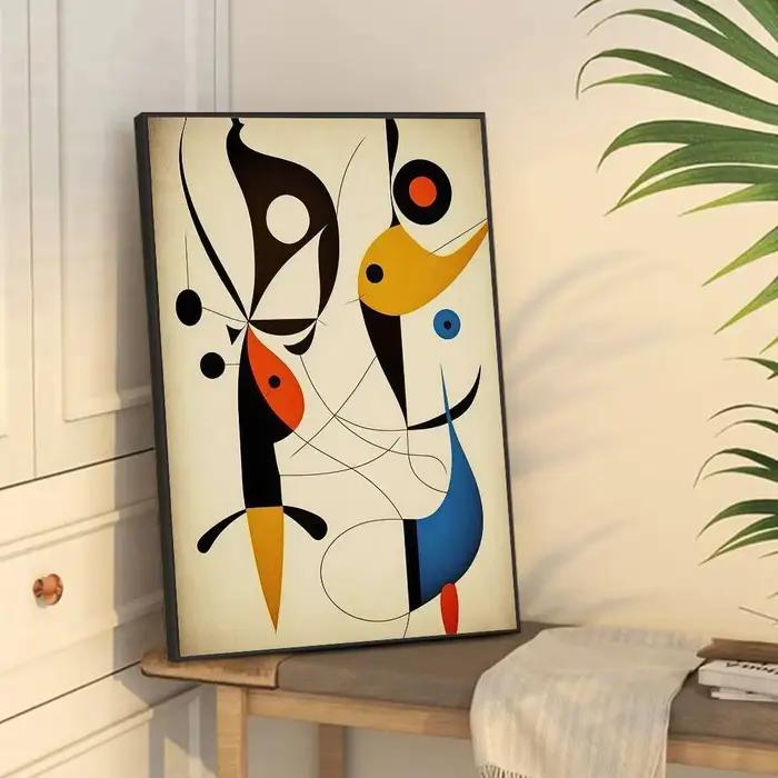 Affiche d'art moderne j-oan Miro surréalisme, affiche murale, décoration de maison, peinture numériq