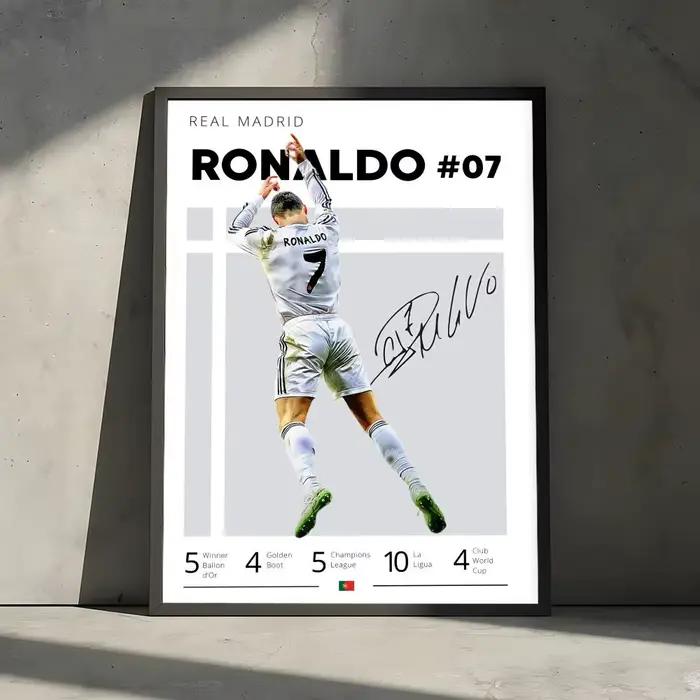 Peinture C-cristiano Ronaldo, calligraphie, toile de coton, affiche d'art mural, peinture décorative