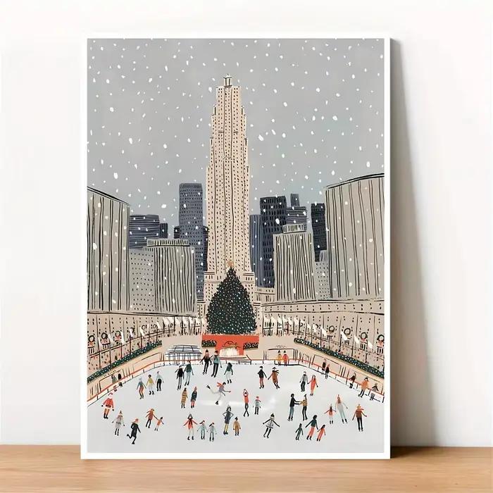 Toile d'art de paysage urbain vibrant, affiche de Style minimaliste moderne, parfaite pour la décora