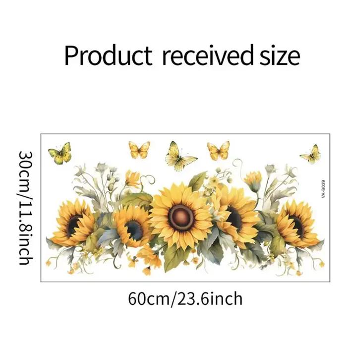 Autocollant Mural tournesol auto-adhésif, autocollant Mural fleur amovible, décor artistique Mural p
