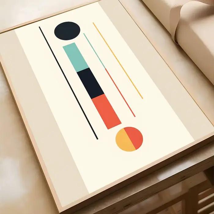 Affiche de lignes graphiques circulaires géométriques colorées simples abstraites, imprimés HD, imag