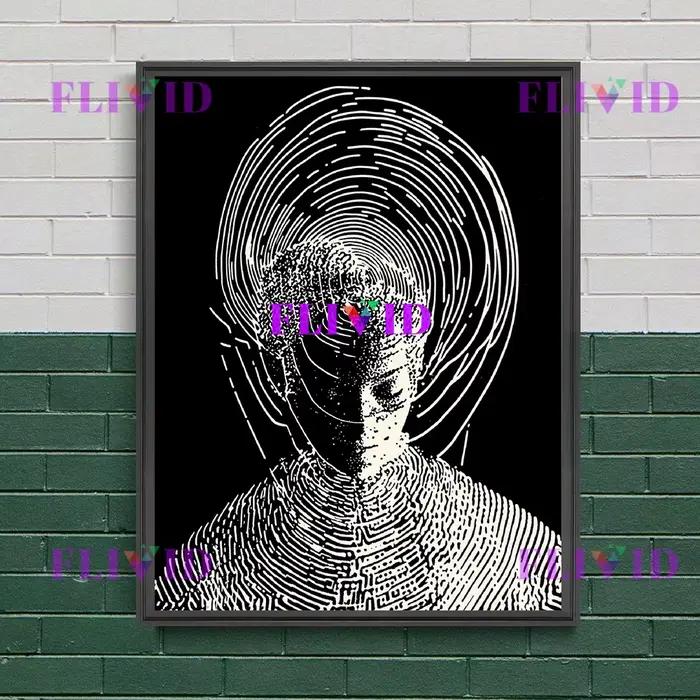 Abstrac affiche point d'impression, ligne et Surface personnages de Composition noir blanc peinture