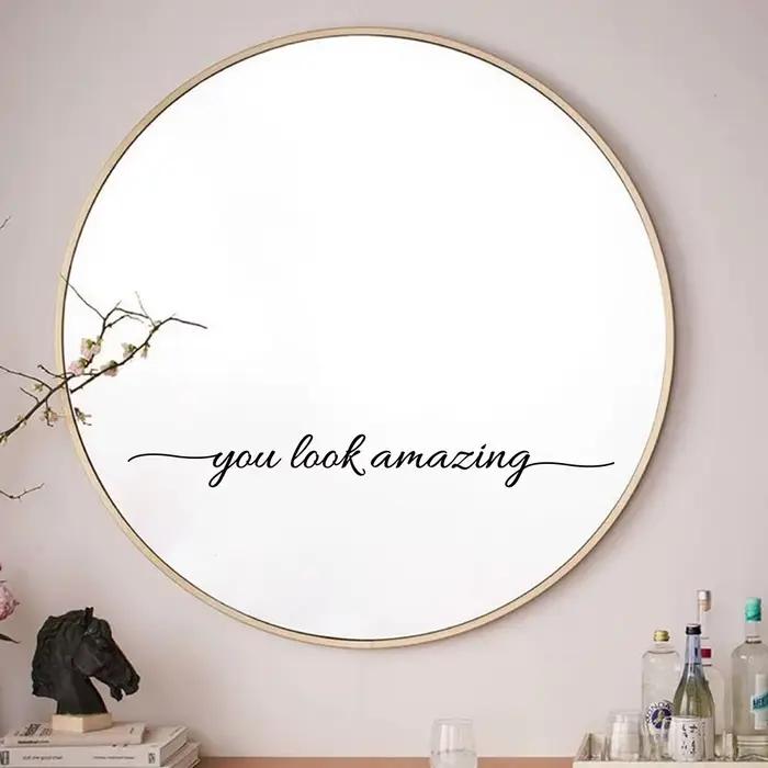 Autocollant miroir en vinyle You Look Amazing, décor de salle de bains, autocollant de citation insp