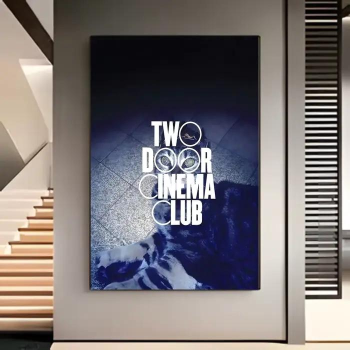 Affiche de groupe de rock indépendant britannique Two Door Cinema Club, peinture murale de film amér