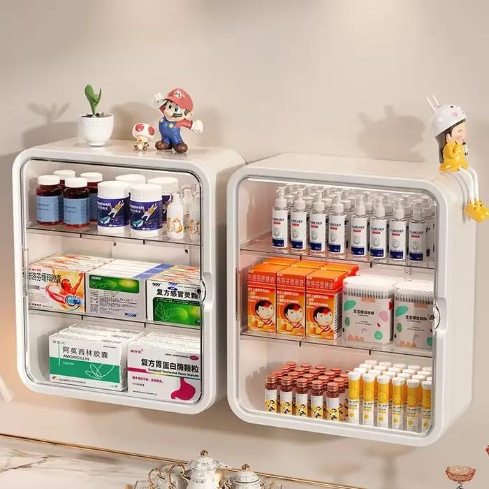 Tenture murale sans poinçonnage, installation familiale, armoire médicale sur pied, support de range