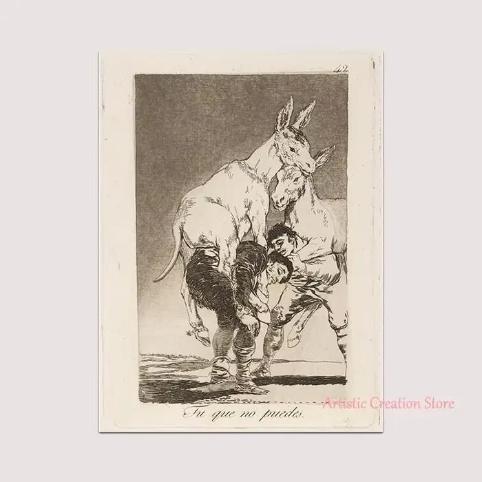 Collection de sorcellerie par Francisco De Goya, peinture sur toile imprimée, décor mural