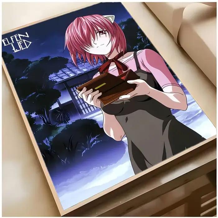 Affiche animée de Dark E-Elfen Lied, art décoratif supérieur pour la maison, l'espace, le pub et l'i