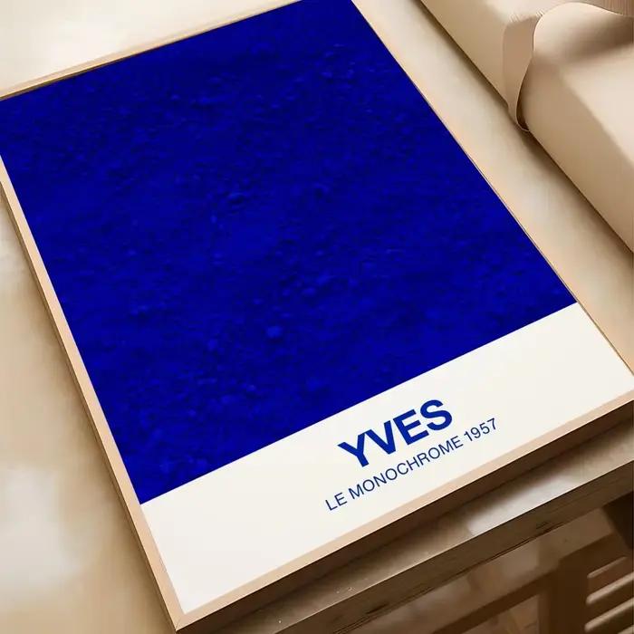 Yves Klein – affiche de galerie d'exposition bleue, peinture sur toile, maison moderne, salon, chamb