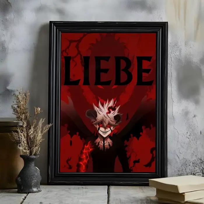 Poster cool d'anime Black Clover BC, décoration murale HD polyvalente et imperméable, auto-adhésive,