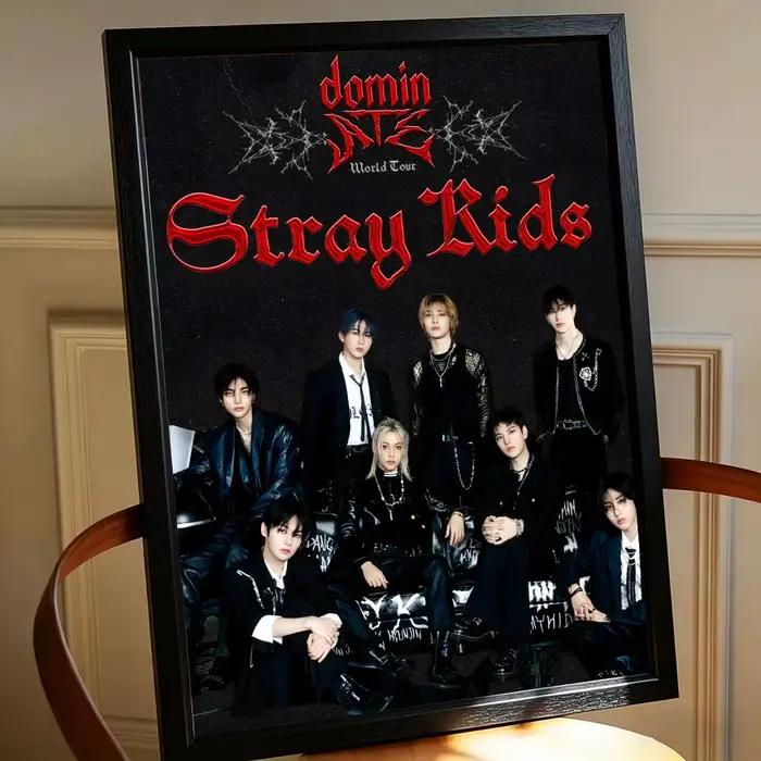 Affiche musicale S-Stray Kids, décoration murale artistique haut de gamme, ornement simple pour les