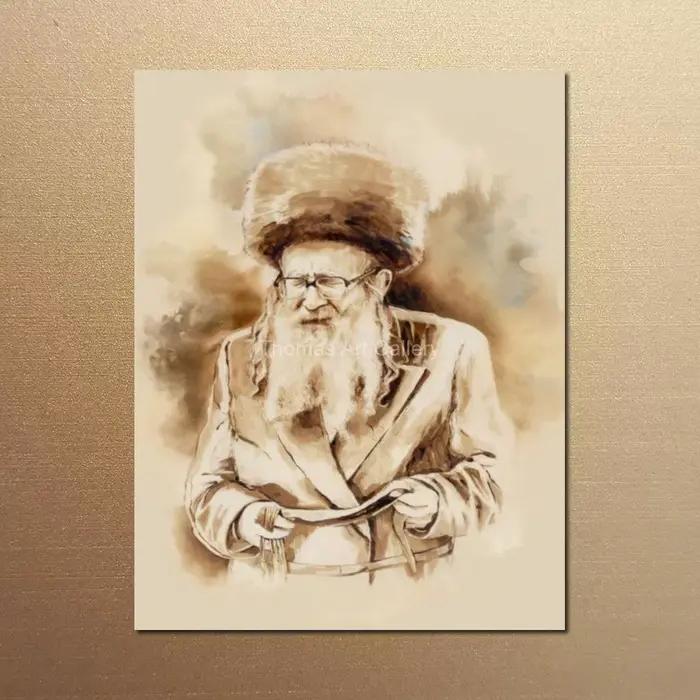 Affiche d'art religieux juif, portrait du rabbin Chaim Kanievsky, Judaïca traditionnelle, impression
