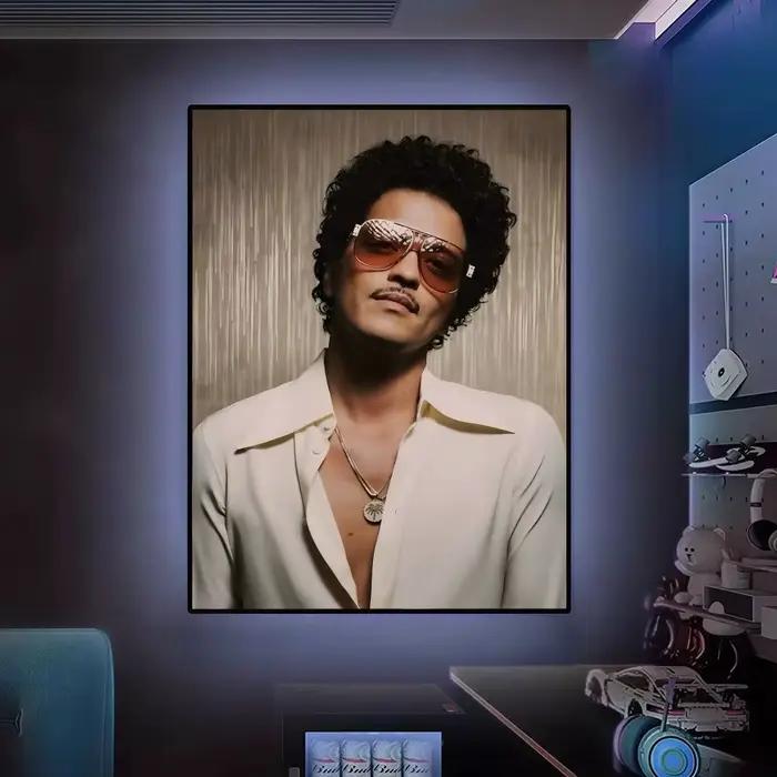 B-Bruno Mars Singer affiche polyvalente HD étanche mur Art auto-adhésif décor pour n'importe quel es