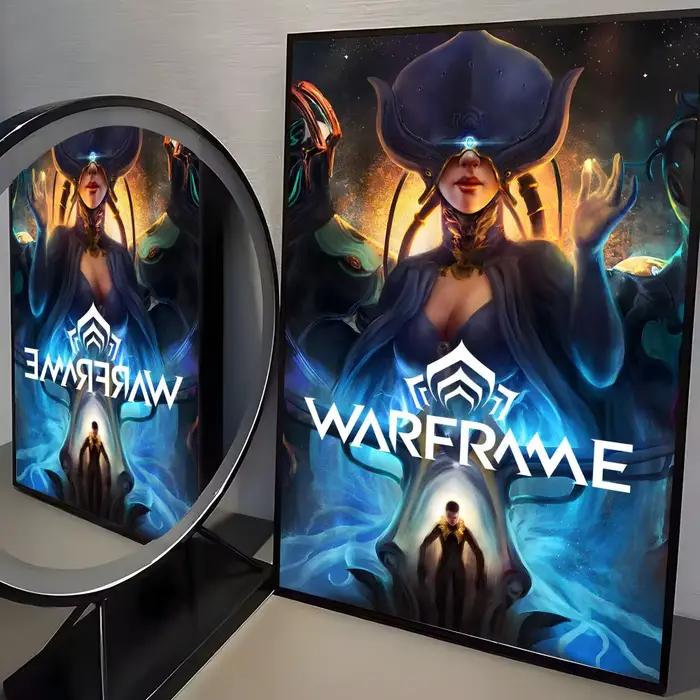 Affiche de jeu vidéo W-Warframe, autocollants muraux tendance et faciles à appliquer pour la décorat